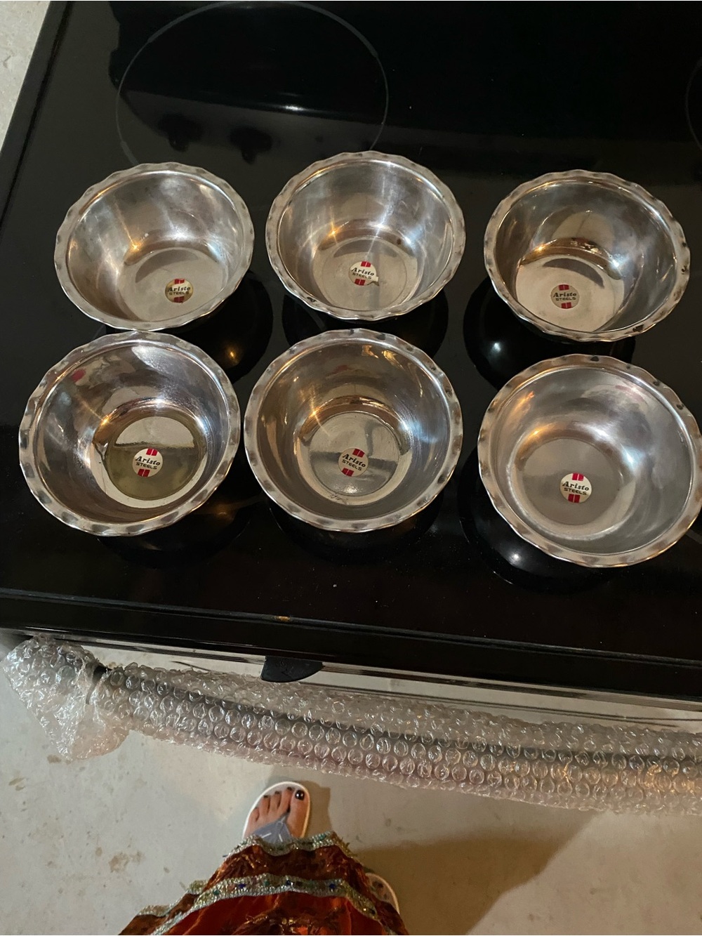 Arianne Stainless Steel Prep & Serving Bowls - Set of 6 (Silver)